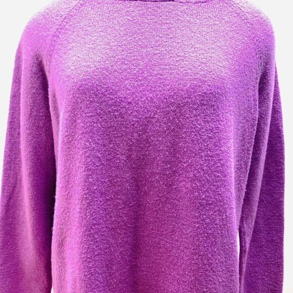 LOFT Women Long Sleeve Pullover Hooded Lounge Purple Casual Sweater Size Small - Picture 3 of 12